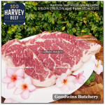 Beef Sirloin aged chilled Australia STEER young cattle HARVEY whole cuts +/- 5.5 kg/pc (price/kg) Striploin / New York Strip / Has Luar PREORDER 2-3 days notice